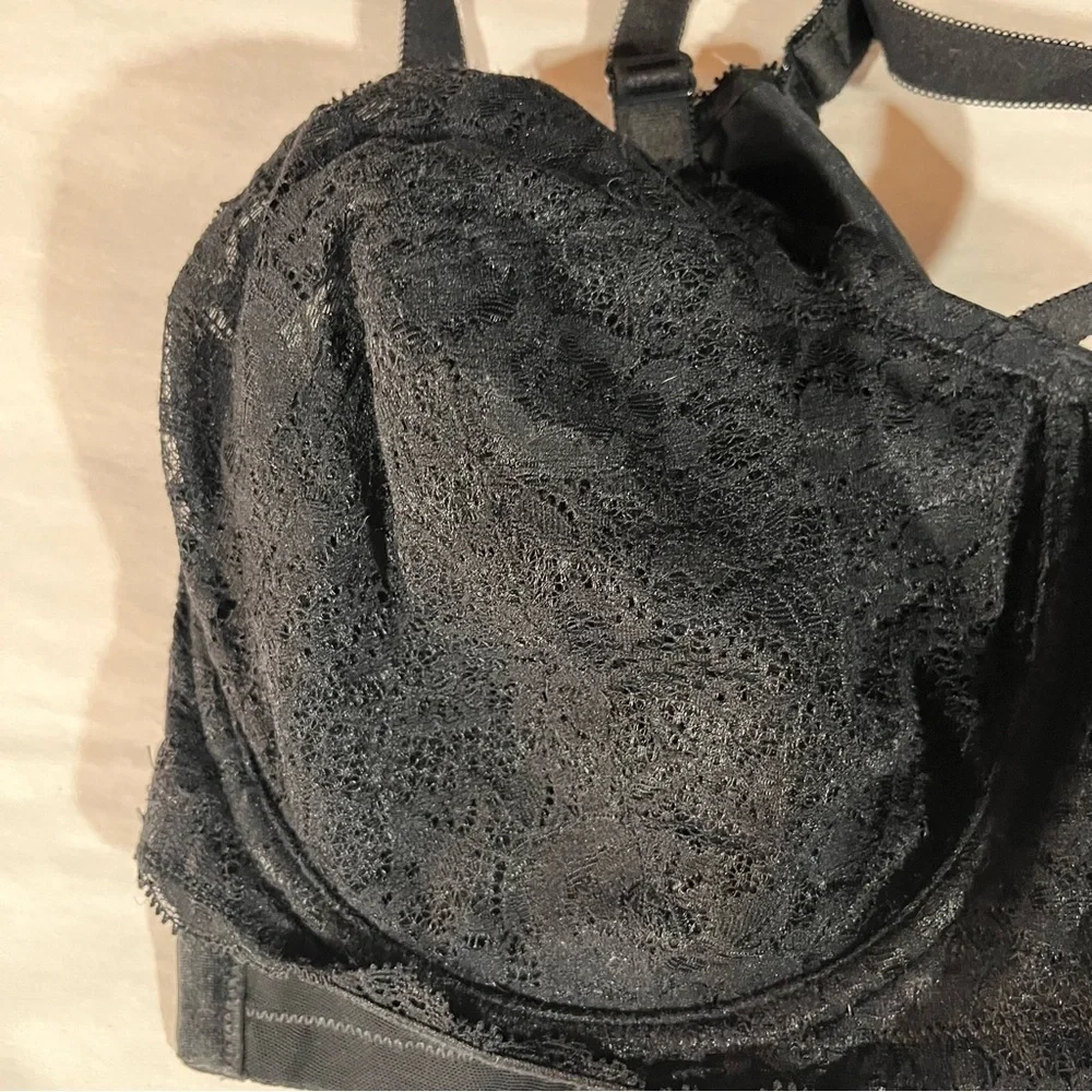 Torrid Black Lace Unlined Full Coverage Underwire Bra 46D - Picture 11 of 12